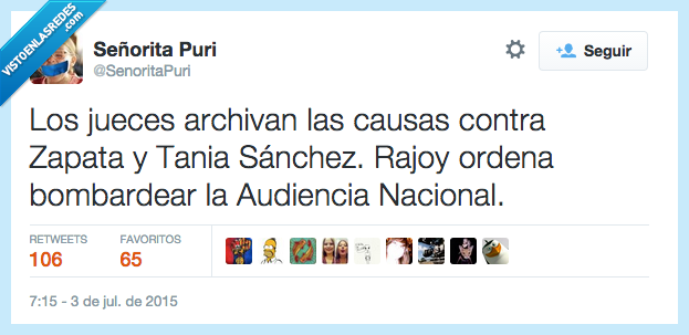 jueces,juez,archivan,archivar,causa,contra,Zapata,Tania Sanchez,Rajoy,bombardea,bomba,Audiencia,Nacional