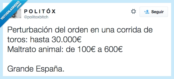 perturbacion,orden,toros,tauromaquia,maltrato,multa,30000,100,600,pagar,injusto