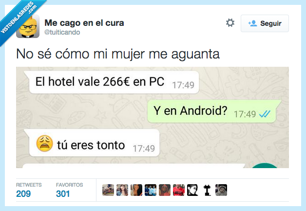 no sé,mujer,aguanta,hotel,vacaciones,precio,PC,Android,tonto,whatsapp