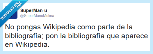 wikipedia,bibliografía,consejo,trampa,copiar,fuente,trabajo