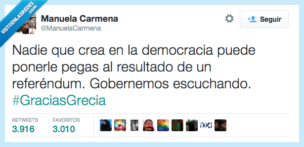 Manuela Carmena,democracia,resultado,referendum,pueblo,gracias