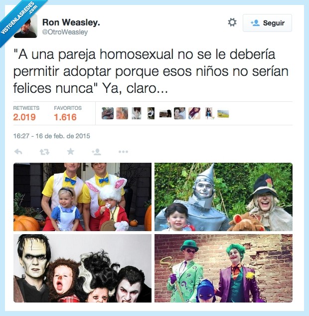 pareja,homo,hetero,permitir,adoptar,niño,feliz,disfraz,halloween,NPH,Neil Patrick Harris,hijos,adoptados