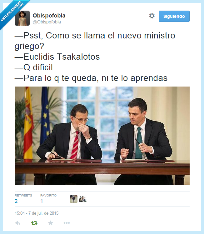 Mariano Rajoy,Pedro Sanchez,Grecia,Euro,Corralito,ministro,nuevo,Euclidis Tsakalotos,aprendas,aprender,queda