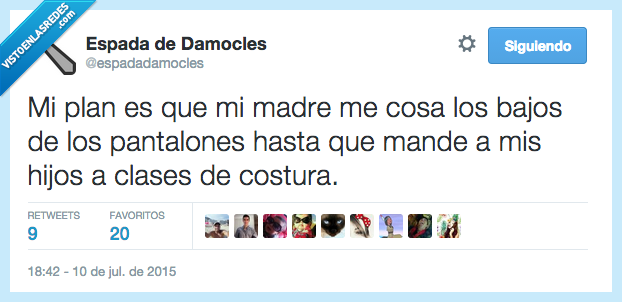 plan,madre,hijo,enviar,clase,costura,bajo,pantalón