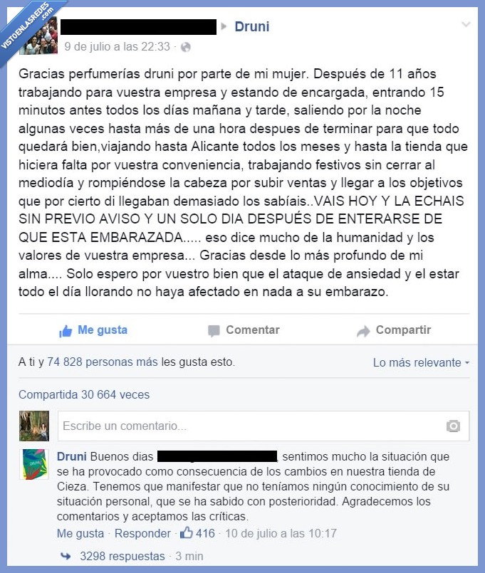 Druni,mujer,despido,embarazo,embarazada,trabajar,baja