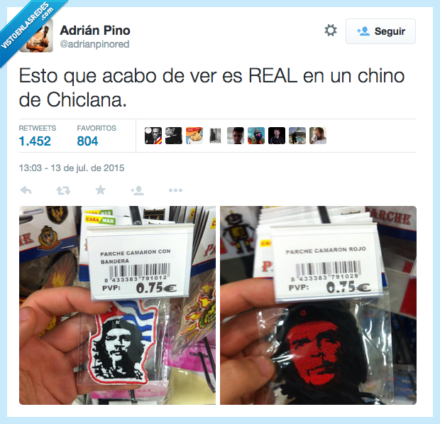 Camaron,parche,chino,china,Che Guevara,che,rojo,bandera,incultos,listos,Chiclana