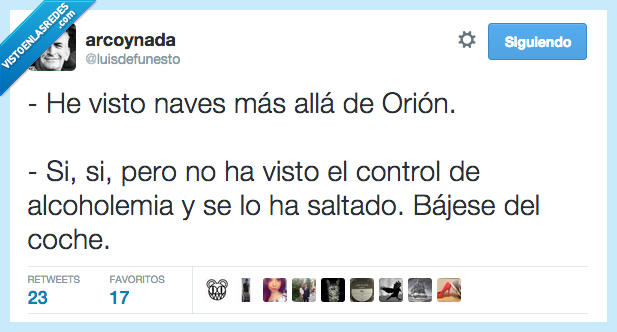 naves,alla,Orion,control,alcoholemia,saltado,saltar,baje,bajar,coche,policia