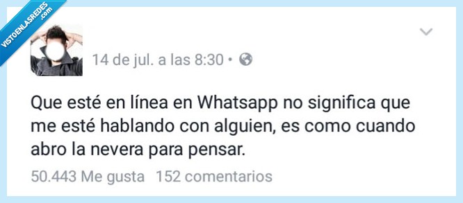 línea,whatsapp,significa,significar,alguien,nevera,pensar,En línea,ignorar,hablar
