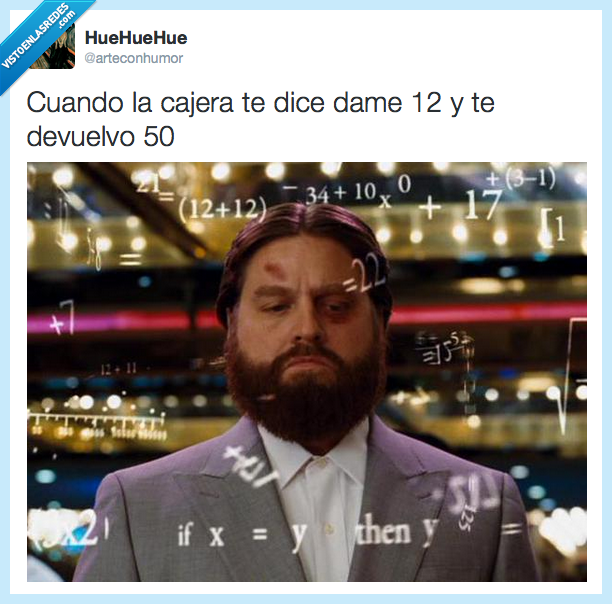 Números,lógica,humor,calcular,vuelta,cambio,dificil,entender