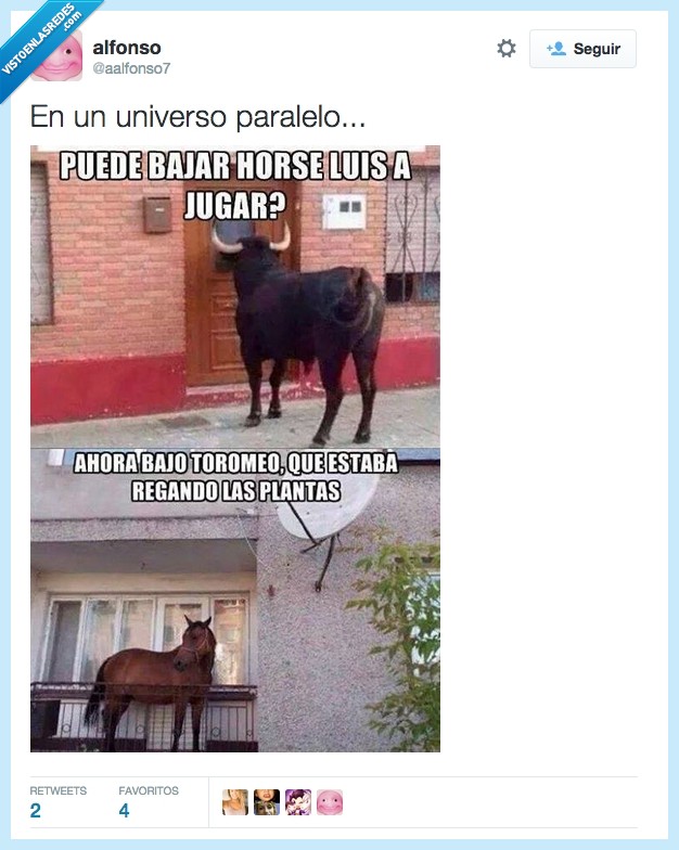 aalfonso7,toromeo,horse luis,universo paralelo,horseluis,jose luis,toro,caballo,balcon,ventana,picar,llamar,timbre,puerta,San Fermin