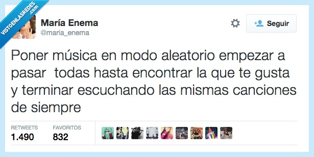 Musíca,canciones aleatorias,siempre mismas canciones,shuffle,oir