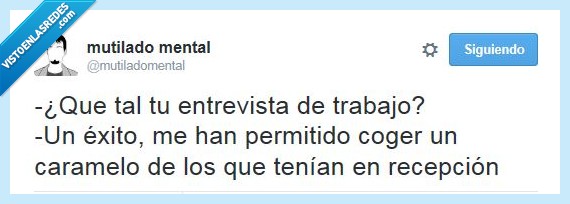 trabajo,entrevista,paro,dulce,crisis,permitido,coger,caramelo,piruleta,recepcion