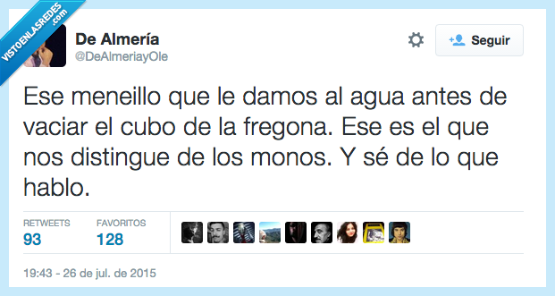 meneillo,dar,agua,fregar,vaciar,cubo,fregona,distinguir,monos,saber,hablar