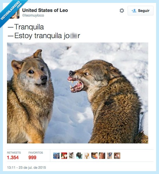 tranquila,estar,lobos,asustado,enfadado