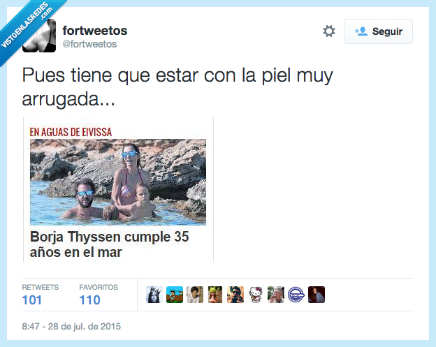 Borja Thyssen,cumple,cumpleaños,mar,35,edad,arrugado,piel,arrugada,remojo