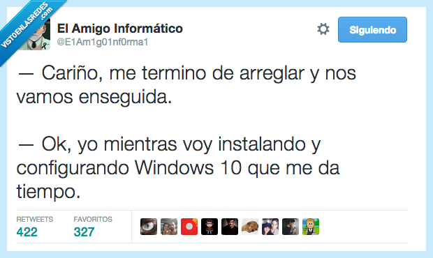 arreglar,maquillar,peinar,vamos,enseguida,tardar,Windows 10,tiempo,instalar,configurar
