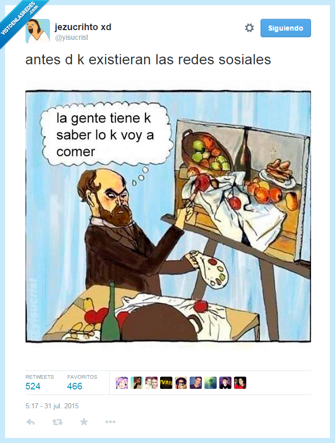 pintar,pintor,bodegón,redes sociales,foto,comida,gente