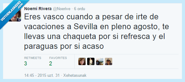 Vascos,Verano,Calor,Vacaciones,Lluvia,Frío