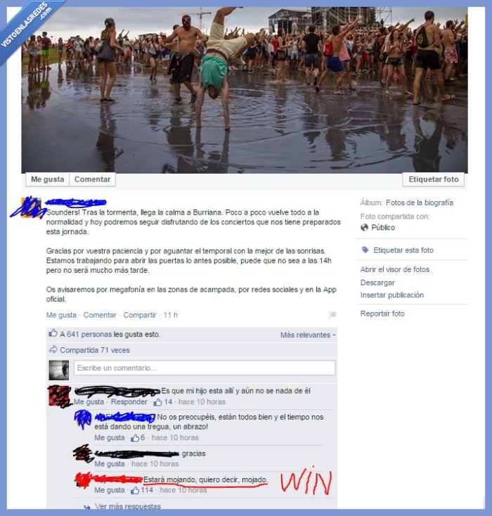 madre,loca,festival,lluvia,mojado,mojando,arenal