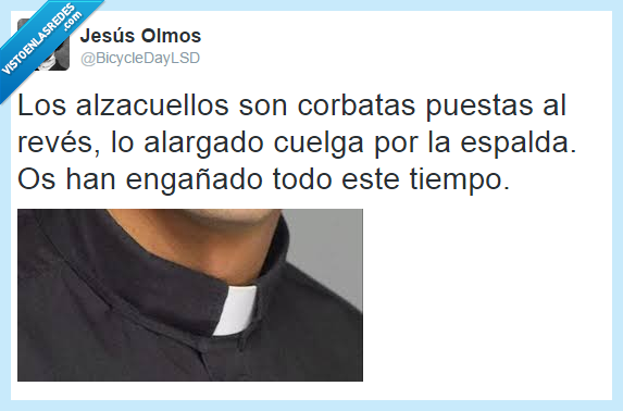 alzacuellos,corbatas,del revés,colgar,espalda,engañar