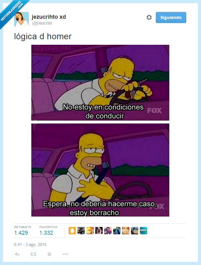 Homer,conducir,deber,beber,borracho,lógica