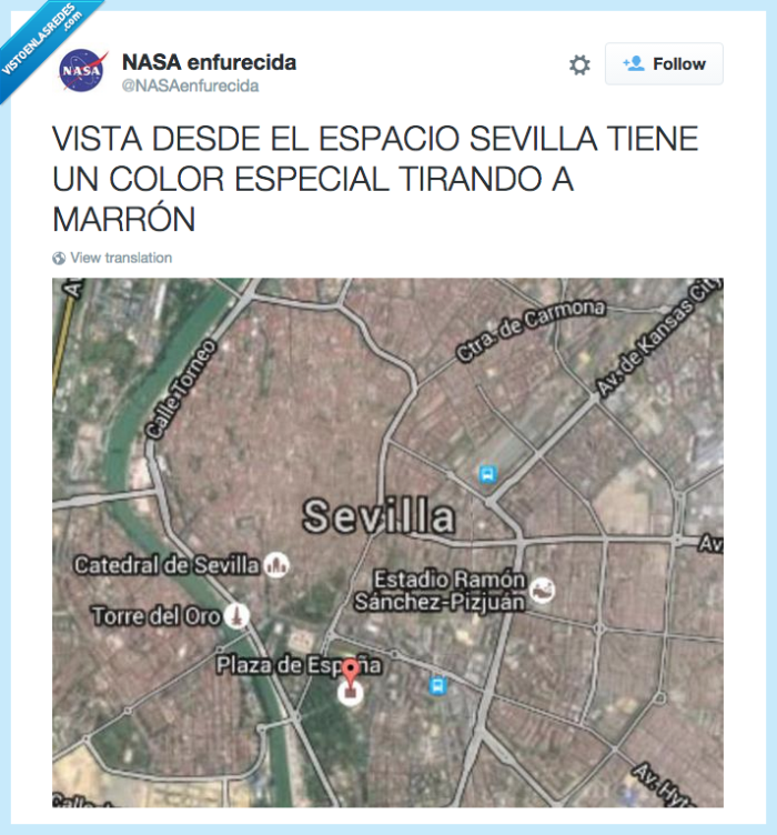 sevilla,tiene un color especial,espacial,marron,nasa