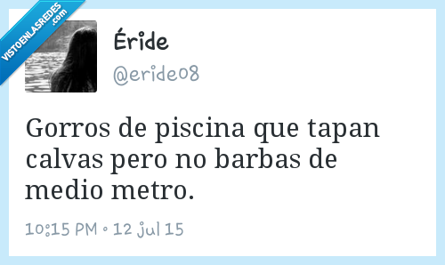 gorros,piscina,tapar,calvas,barbas,medio metro