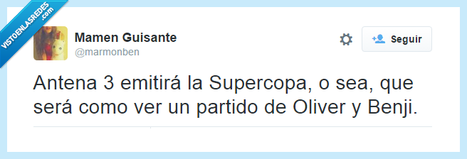 Twitter,humor,fútbol,Antena 3,Supercopa,Oliver y Benji