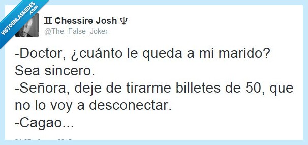 medico,señora,marido,billetes,desconectar