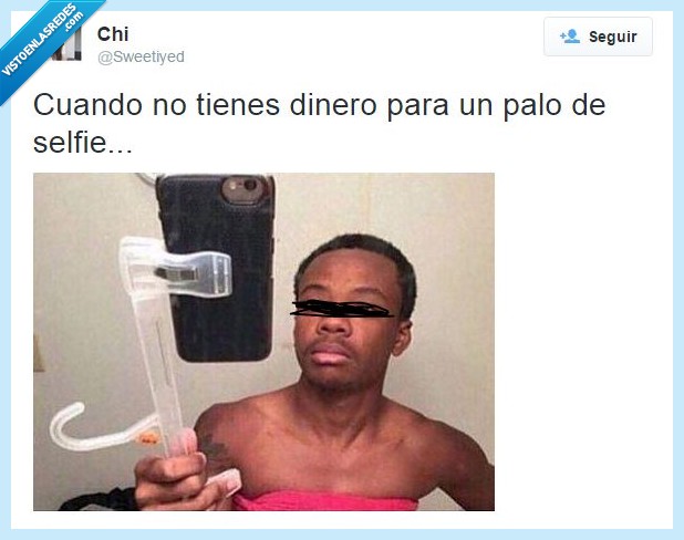 palo,selfie,dinero,móvil