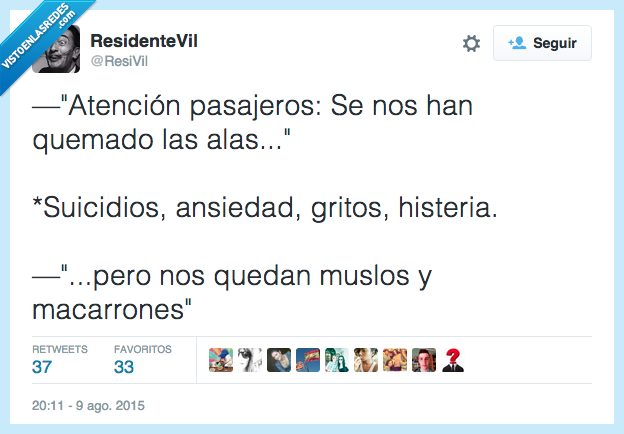 atención,pasajeros,quemar,alas,suicidio,histeria,quedar,macarrones,comida,avión,susto