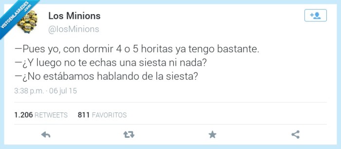 los minions,horas,siesta,dormir