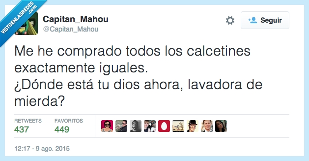 comprar,todos,calcetines,iguales,dónde,estar,Dios,ahora,lavadora