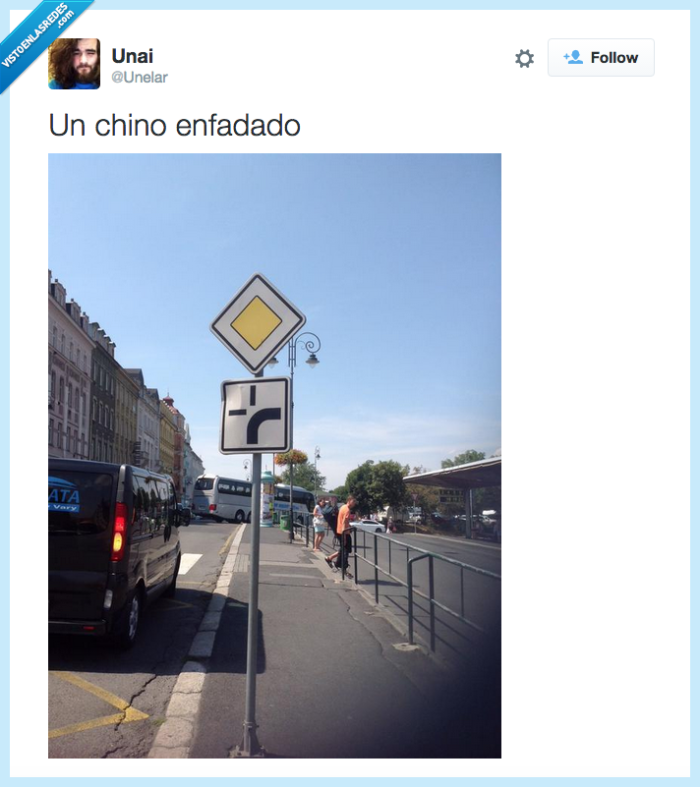 girar,chino,señal,enfadado