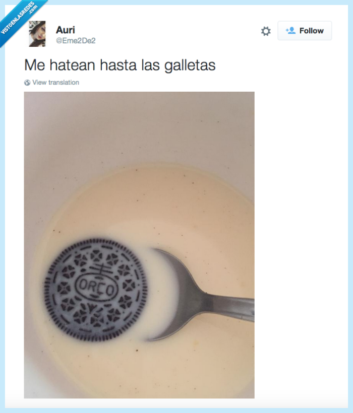 orco,oreo,leche,cuchara,hater