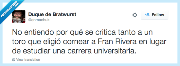 toro,fran rivera,carrera universitaria,atacar