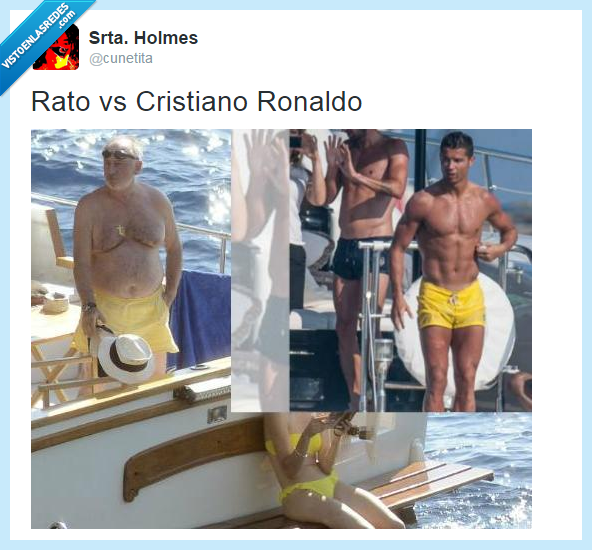 rodrigo,rato,cristiano ronaldo,foto,verano,barcos,mar,twitter,comparación