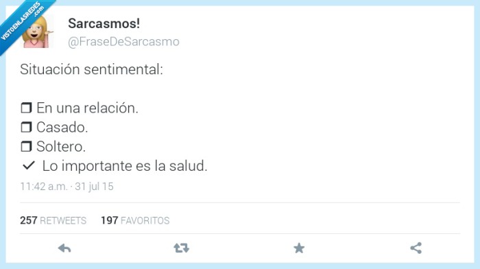 relación,casado,soltero,lo importante es la salud