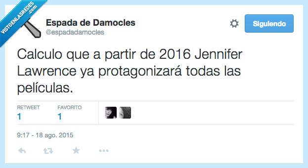 calcular,2016,Jennifer Lawrence,protagonizar,todas,películas