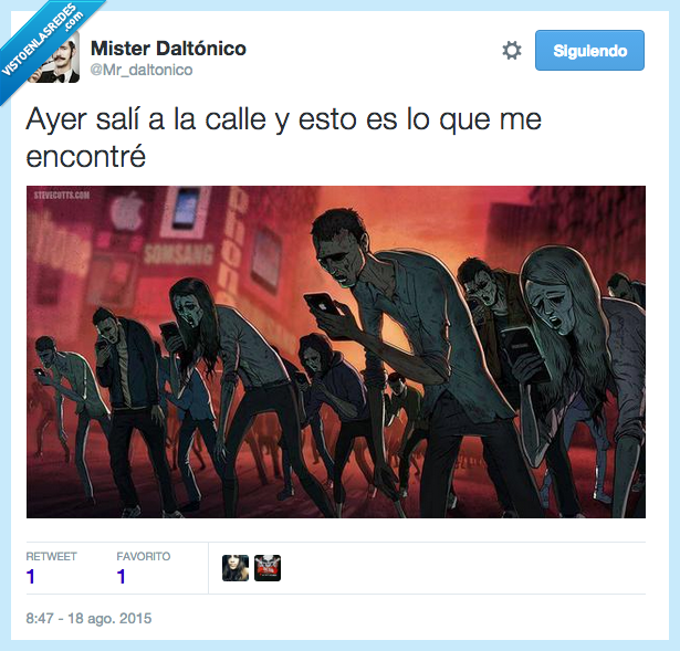 smartphone,telefono,movil,zombie,apocalipsis,mirar