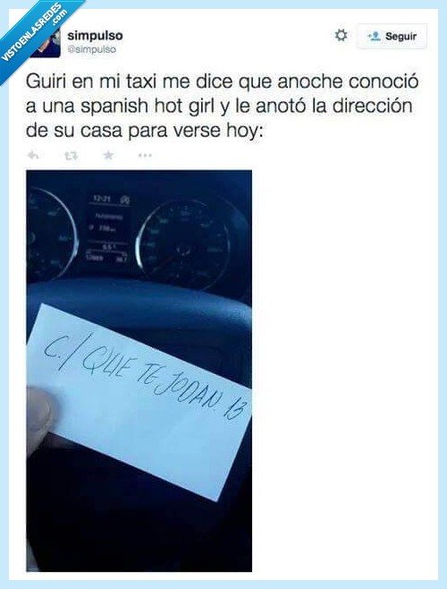 taxi,dirección falsa,guiri,spanish hot girl,pringao,excusa,taxista