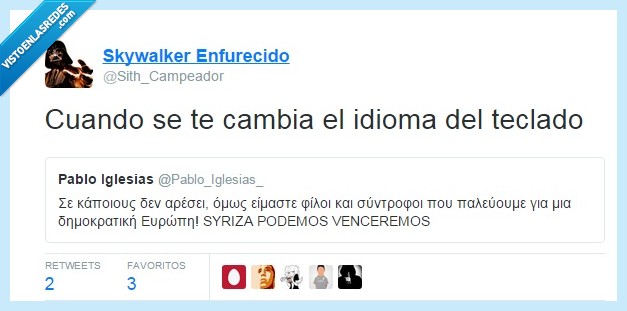 Pablo Iglesias,griego,teclado,idioma,cambiar,error