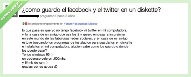 WTF?,Facebook,Twitter,Guardar,diskette,acceso,amigo,casa,windows 95