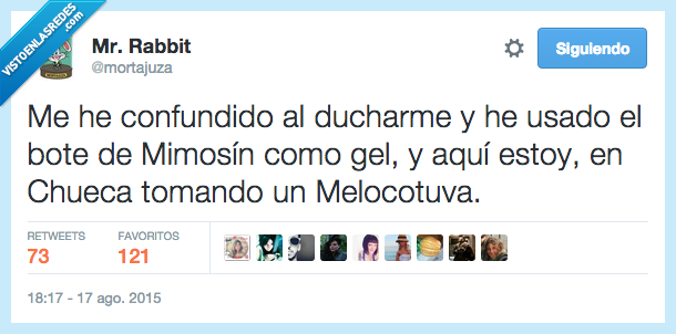 confundido,duchar,ducha,mimosin,gel,chueca,melocotuva