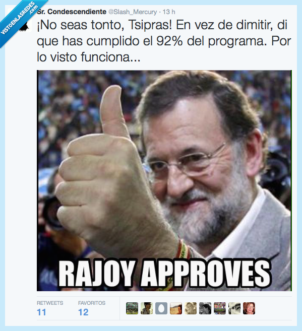 Tsipras,Dimisión,92% del Programa,Rajoy,Chorizo,dimitir,programa