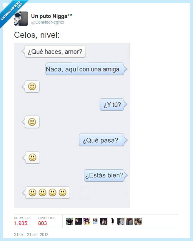 Celos,amiga,novia,whatsapp,carita,sonriente,sonrisa