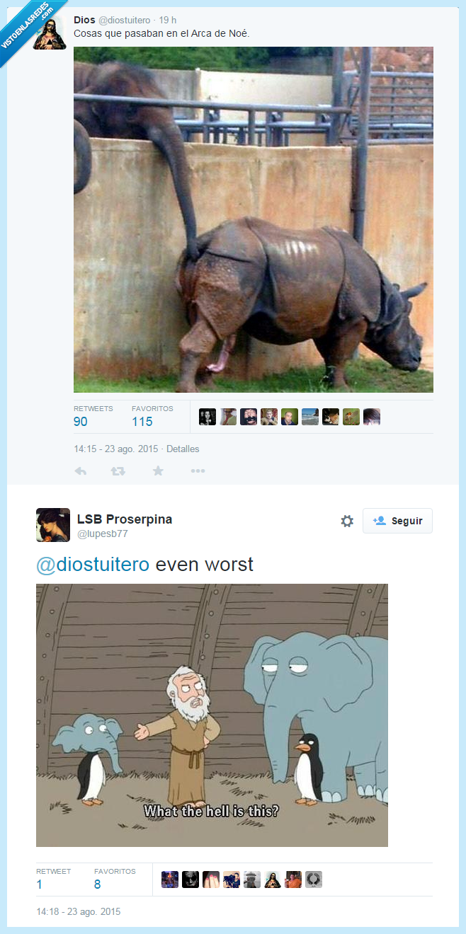 Dios,arca de Noe,elefante,pingüino,rinoceronte,fiesta,party hard,mezcla,hibrido,amor