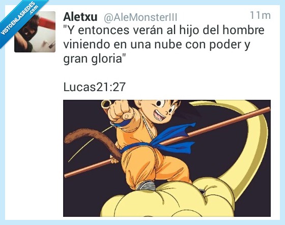 hijo,hombre,Biblia,evangelio,lucas,Goku,Dragon Ball,nube,kinton