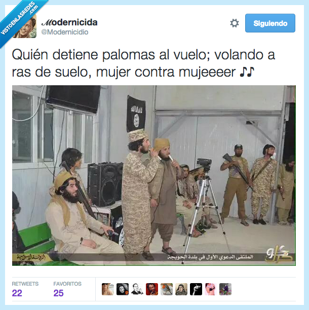 cancion,cantar,karaoke,mujer contra mujer,arma,ejercito,arabe,de lo que se deduce que los de Mecano...