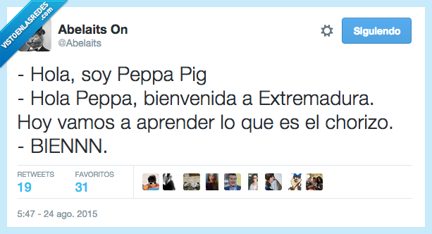 Peppa Pig,Extremadura,aprender,chorizo,bien,alegria,matanza